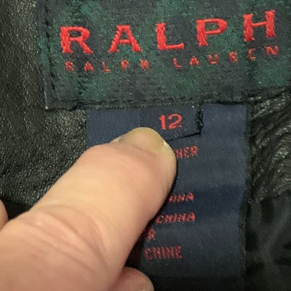 RALPH LAUREN Real Leather lined pants, size 12, threaded belt, petite, vintage - Picture 10 of 10